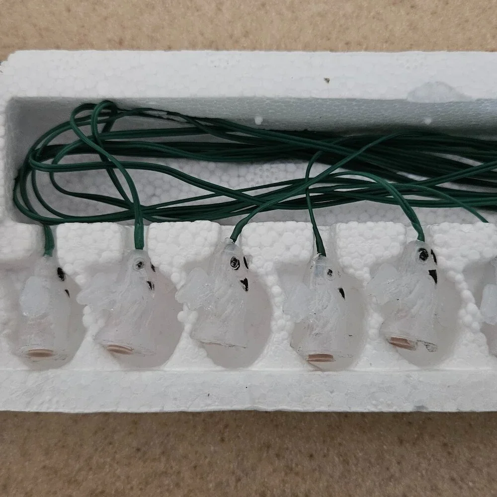 VINTAGE ADORABLE 1994 PARTY FUN HALLOWEEN FALL MINI GHOST LIGHT SET